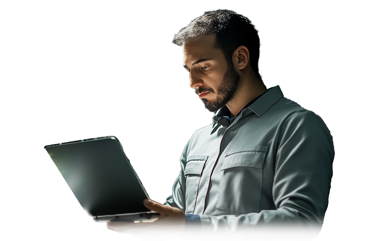 Chico revisando computadora IT-2